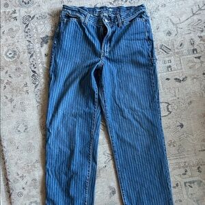 Woman’s Blue Striped Jeans